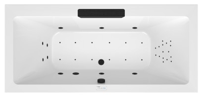 CASCATA hydromasážní vana, 185x85x45cm, kaskáda černá, Highline Hydro-Air, černá 73836.102.6030