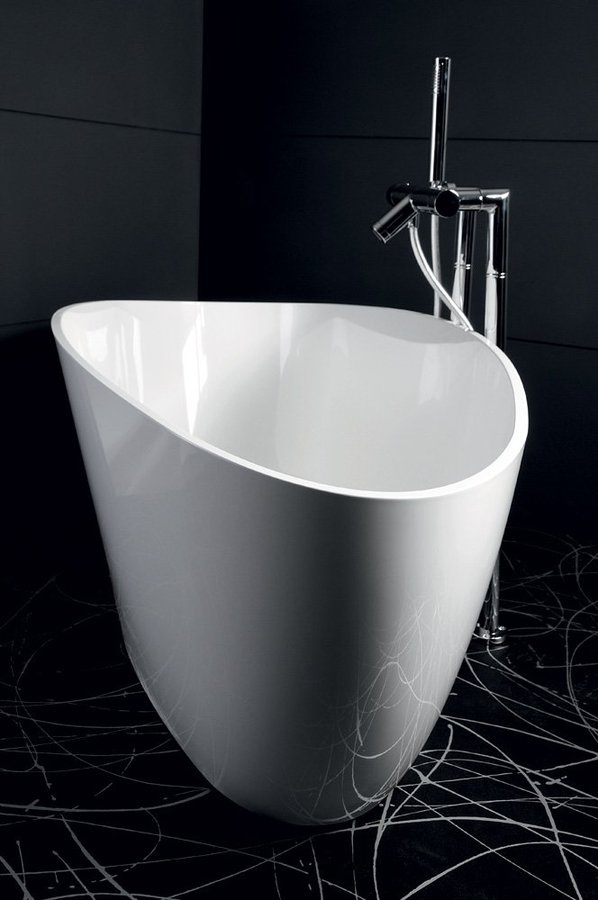 ELIPSIE volně stojící vana 1700x770x620mm, litý mramor, bílá lesk GVEL1700