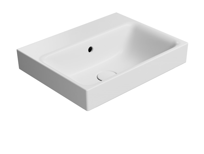 NUBES keramické umyvadlo 50x40cm, bez otvoru, bílá mat 9682009