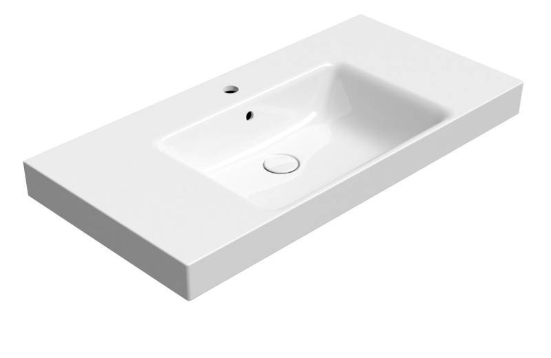 NUBES keramické umyvadlo 100x50cm, s odkládacími plochami, bílá ExtraGlaze 9651111