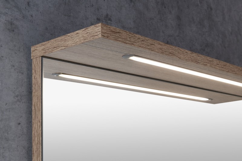 KORIN STRIP zrcadlo s LED osvětlením 60x70x12cm, dub platin KO990S