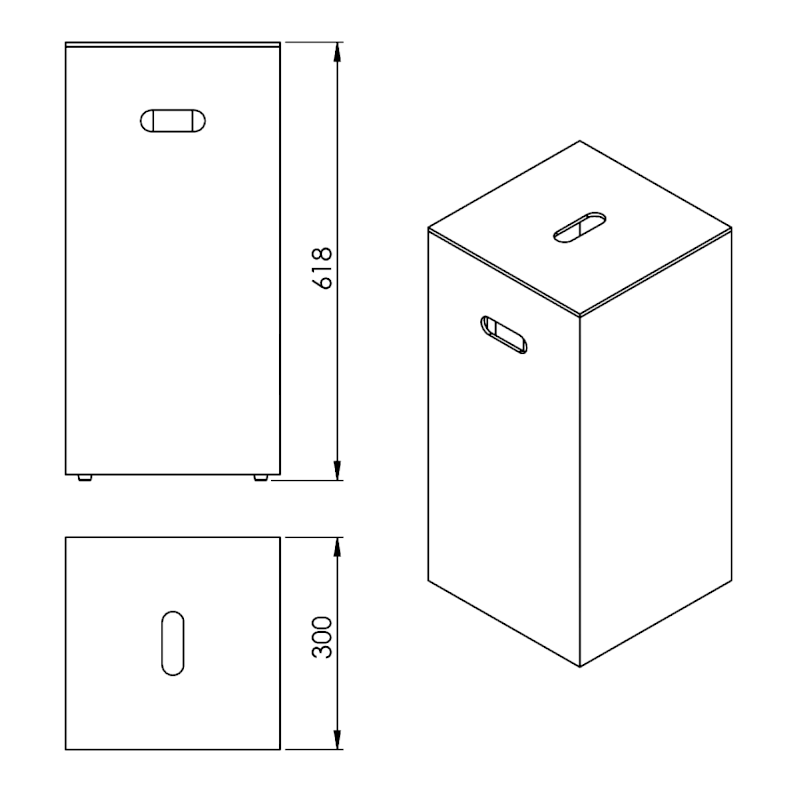 LUXURY koš na prádlo 30x61,8x30cm, bílá 103602