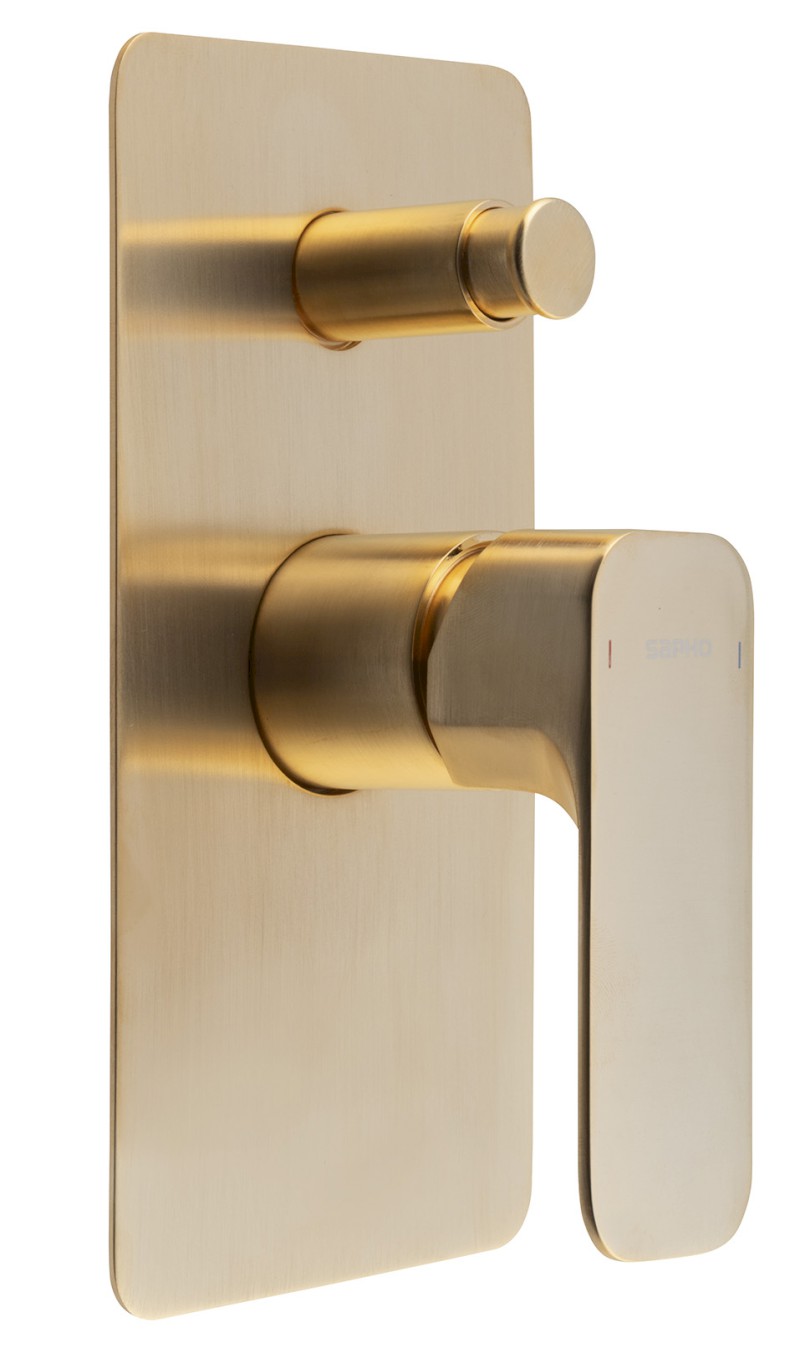 SPY podomítková sprchová baterie, 2 výstupy, zlato mat PY42/19