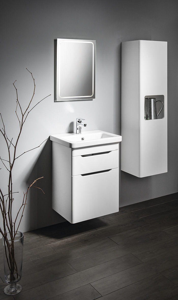 ELLA umyvadlová skříňka 46,5x65x38,5cm, 2x zásuvka, bílá EL052-3030