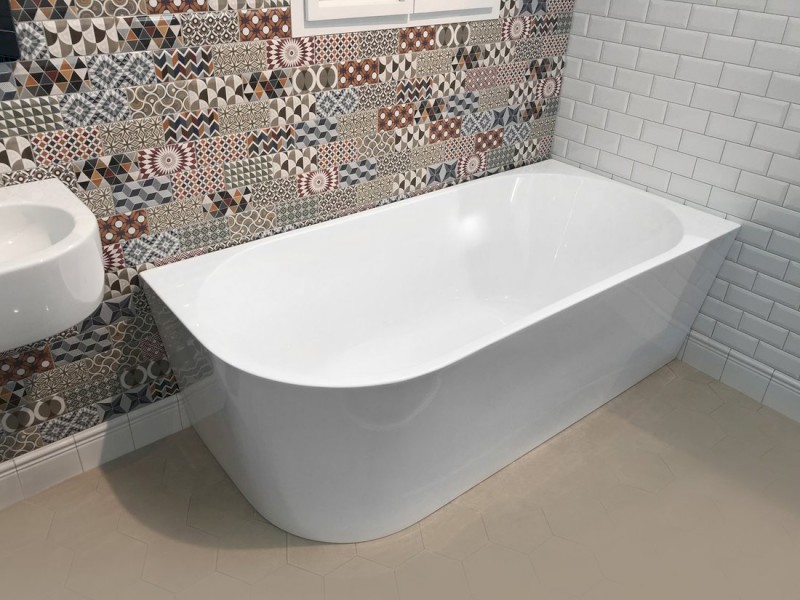 TIBERA R rohová stojící vana, 170x80cm, bílá E1015