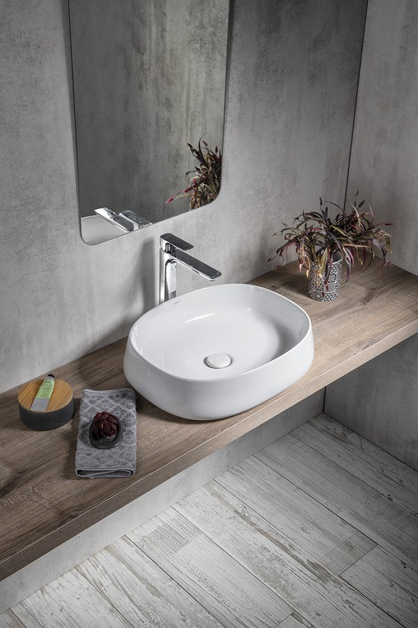 JUMPER keramické umyvadlo na desku, 50x40cm, bílá WH071