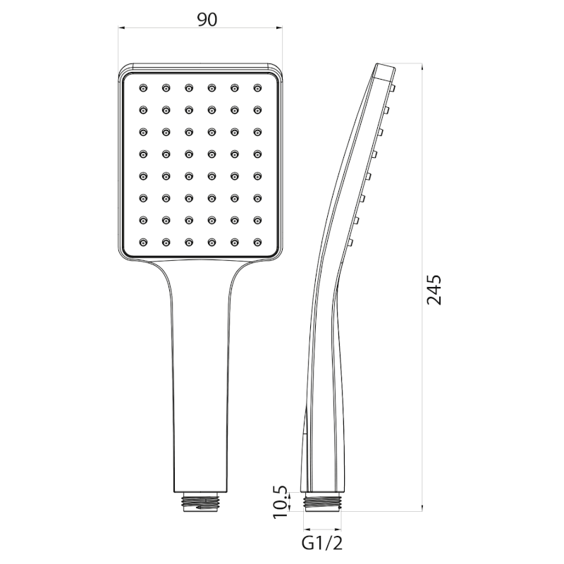 Ruční sprcha, 245mm, silikon trysky, ABS/zlato mat SK779GB