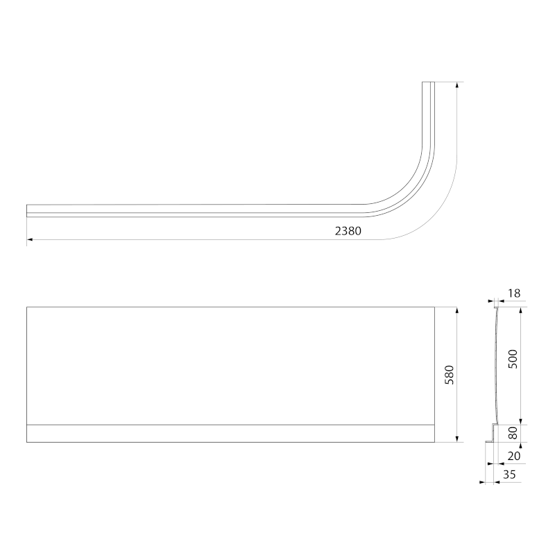 VIVA L 175 panel čelní, černá mat 70319.21