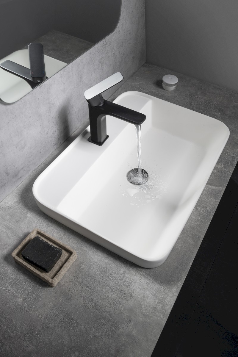 BRAHEA umyvadlo zápustné, Rockstone, 55x39 cm, bílá mat BE755