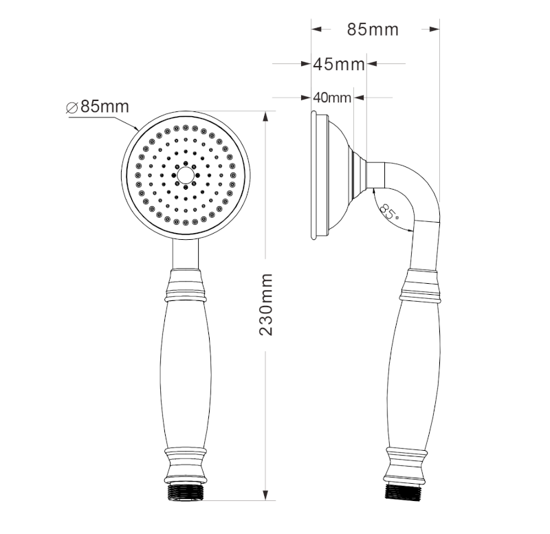 DREAMART ruční sprcha, 230mm, chrom DOC148