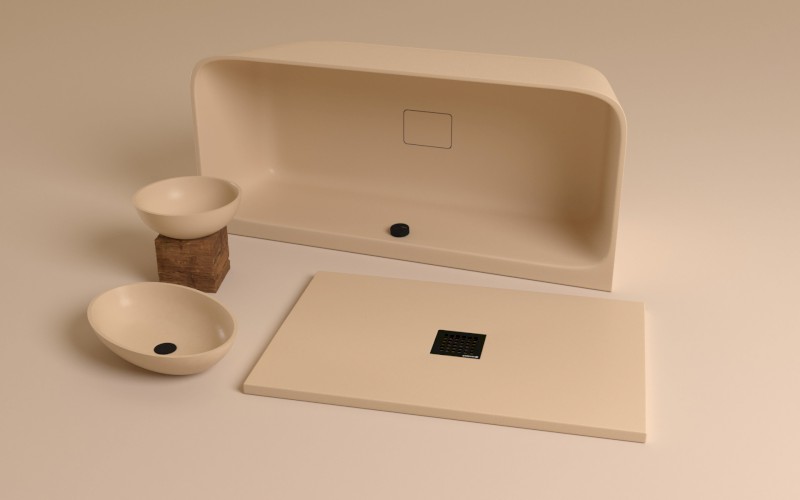 BANERA OVAL umyvadlo na desku, litý mramor, 60x40cm, béžová mat 14397.81