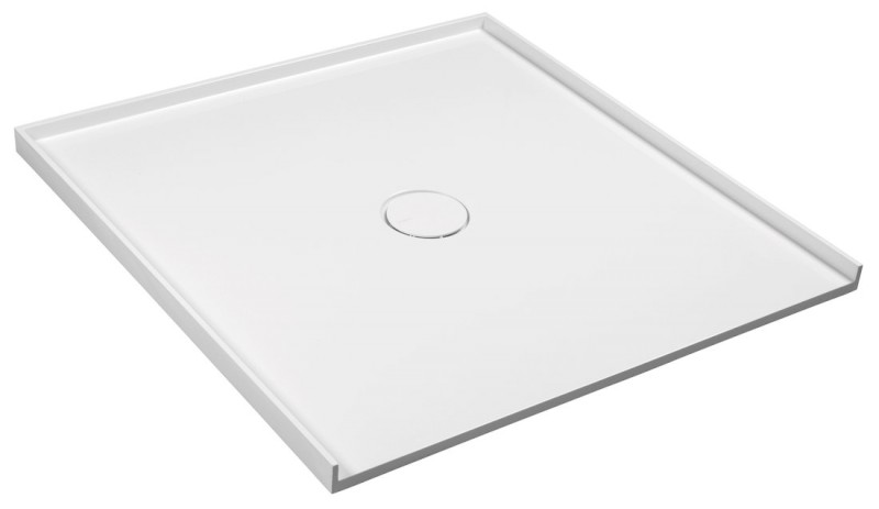 MIRAI sprchová vanička z litého mramoru do niky, 90x90x1,8cm, bílá 73185