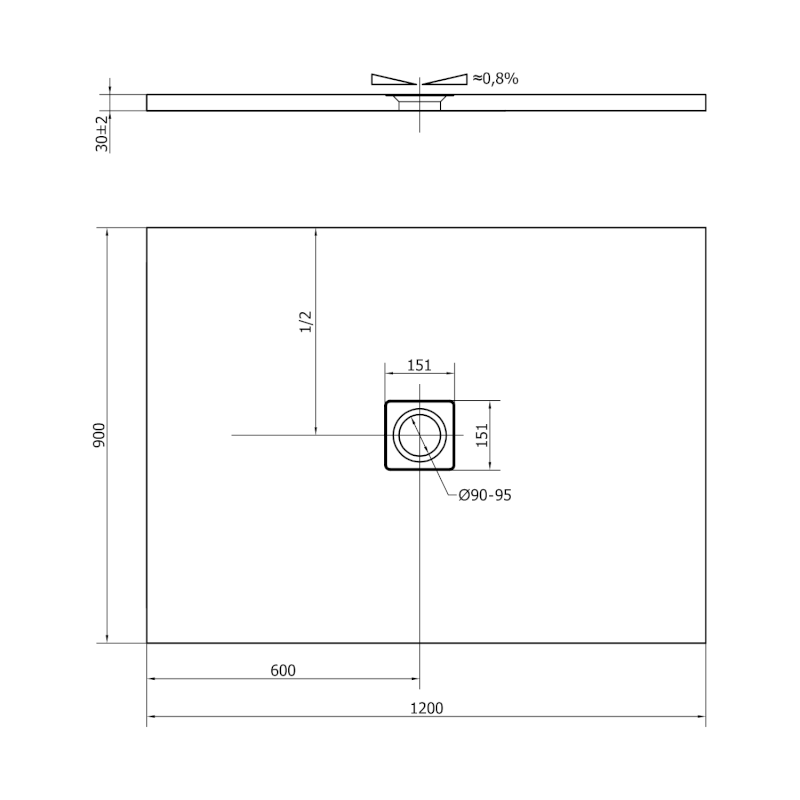 FLEXIA vanička z litého mramoru s možností úpravy rozměru, 120x90cm 72895