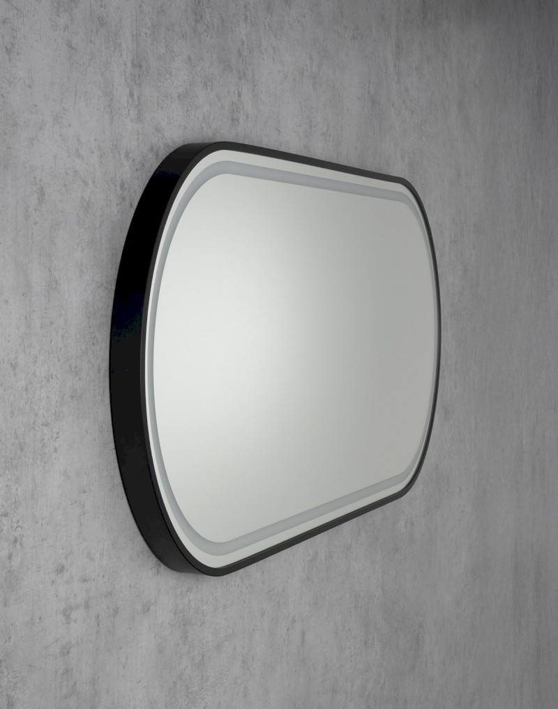 KAIRA oválné zrcadlo s LED osvětlením 120x50cm, černá mat KA500