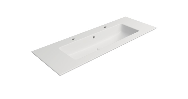 PURA keramické dvojumyvadlo Slim 122x46cm, bílá mat 8887209