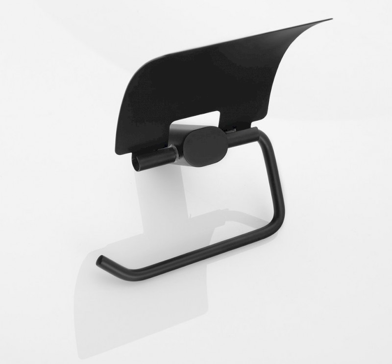 FLORI držák toaletního papíru s krytem, černá mat RF007/15