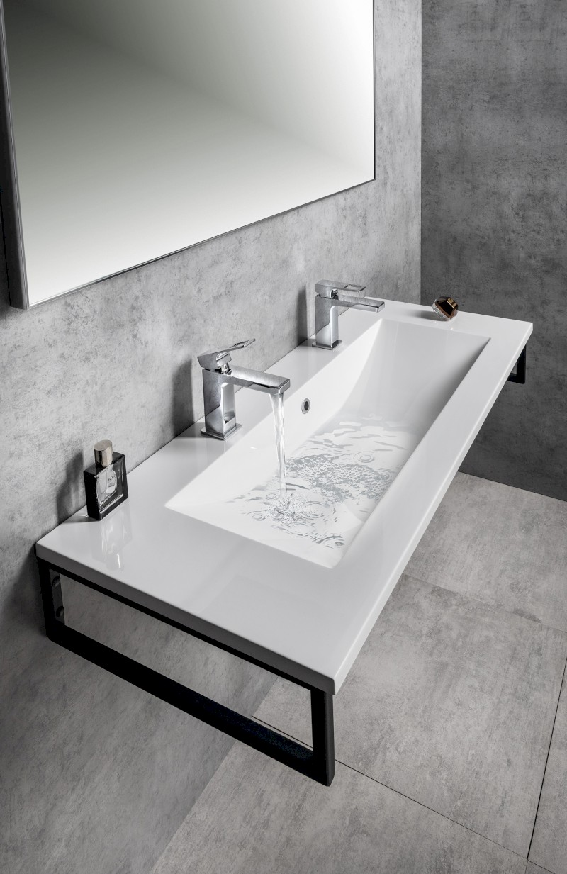 YUKON dvojumyvadlo, litý mramor, 120x45cm, bílá YU122