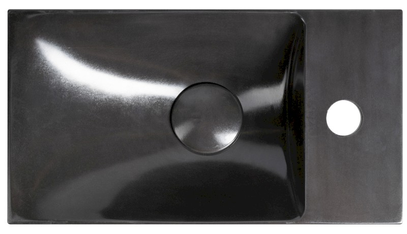AGOS betonové umývátko 40x22cm, levé/pravé, antracit pololesk AS40016