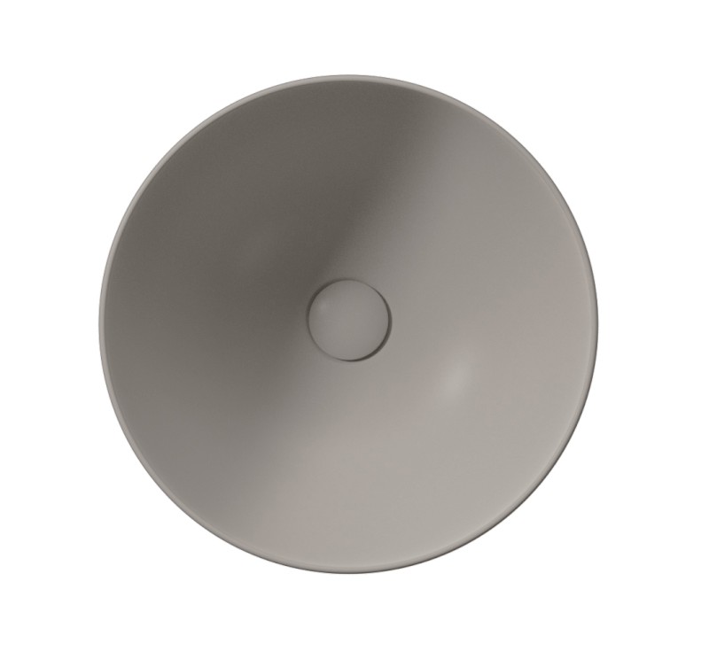 PURA keramické umyvadlo na desku vysoké, průměr 42cm, tortora mat 885205