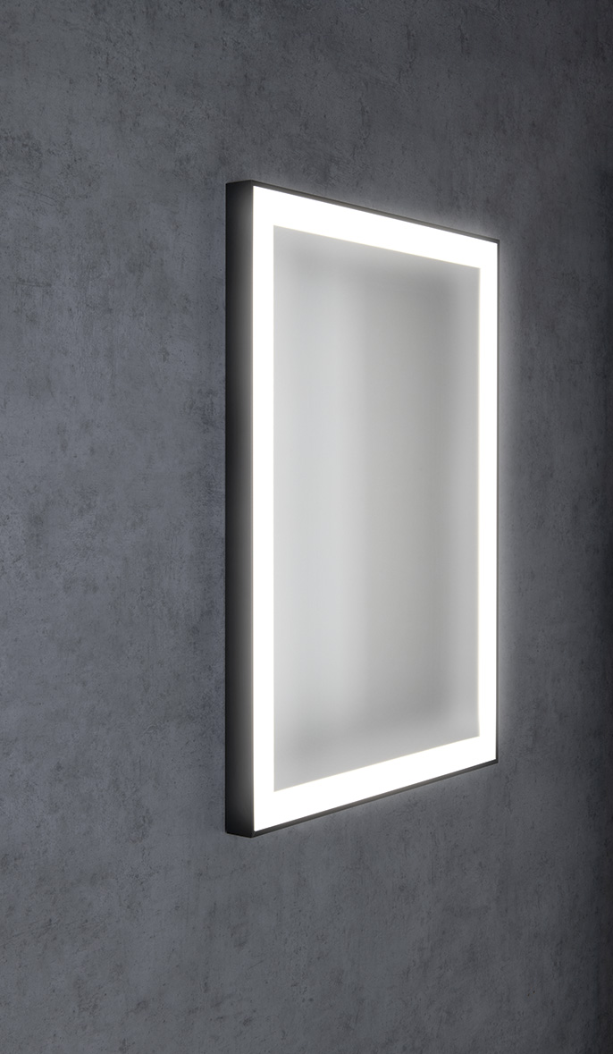 GANO zrcadlo s LED osvětlením 60x80cm, černá LG260