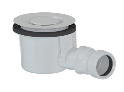 Vaničkový sifon, průměr 90mm, DN40, odtok v mezikruží, krytka bílá 17924W