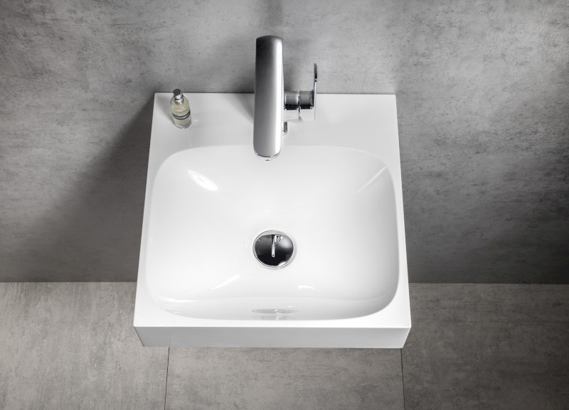 EMONA umyvadlo, litý mramor, 40x40cm, bílá EN040