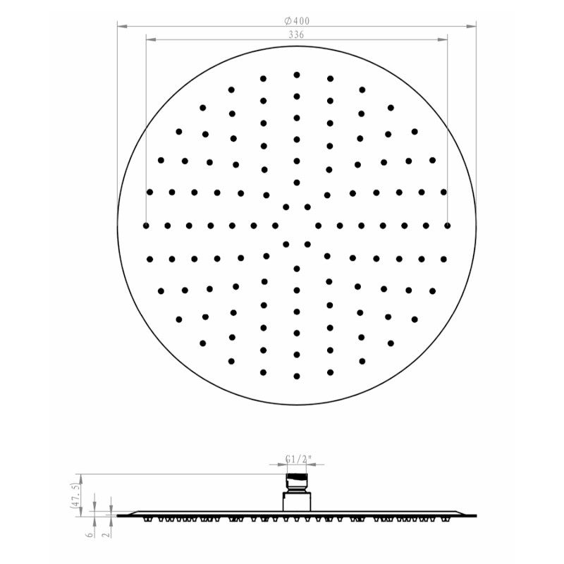 SLIM hlavová sprcha, průměr 400mm, nerez lesk MS571