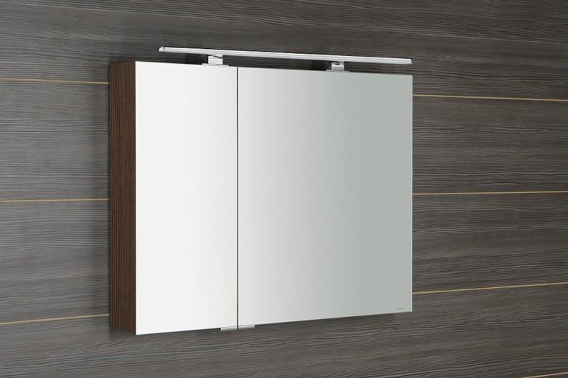 MIRRÓ galerka s LED osvětlením, 90x70x16cm, borovice rustik MC090-0016