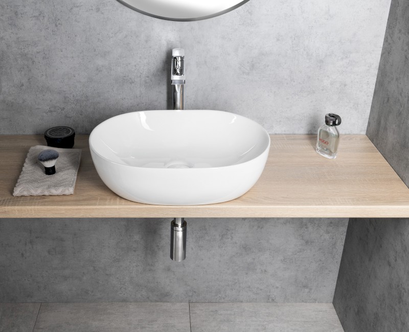 Keramické umyvadlo na desku 49x36cm, bílá CA490