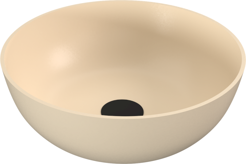 BANERA ROUND umyvadlo na desku, litý mramor, průměr 39cm, béžová mat 14337.81