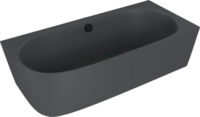 SUSSI R rohová stojící vana litý mramor 160x70x49,5cm, antracit mat 90191R.51