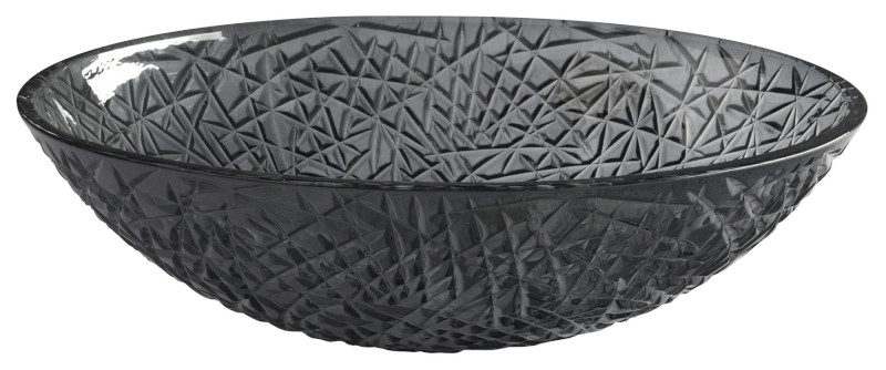 PURUS skleněné gravírované umyvadlo na desku, 50x36cm, černá TY305SG