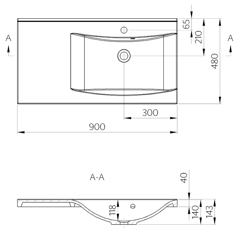 LUCIOLA umyvadlo, litý mramor, 90x48cm, pravé, bílá 50094