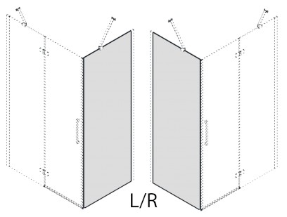 TRINITY sklo boční stěny, 1000mm, sklo mat GT5610M