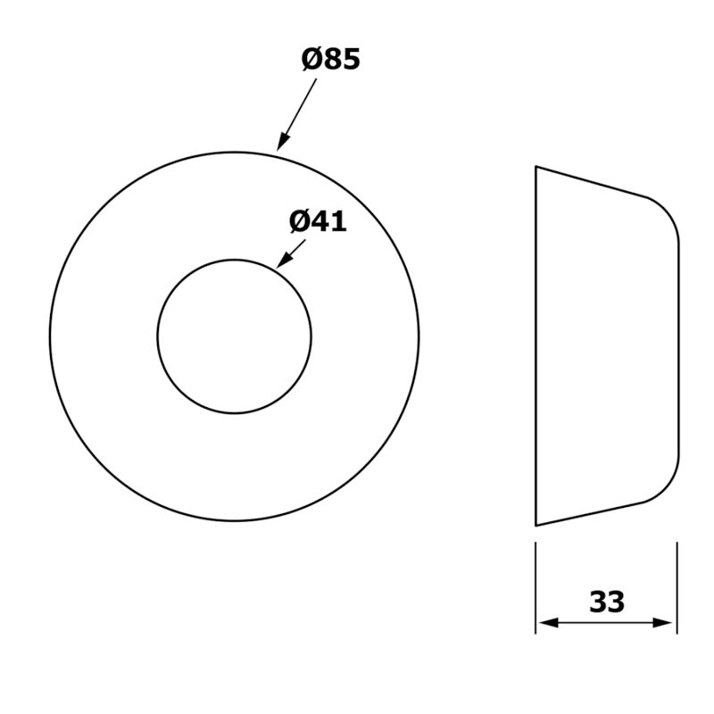 Rozeta 85/40mm, výška 33mm, ABS/bílá 151.188.0