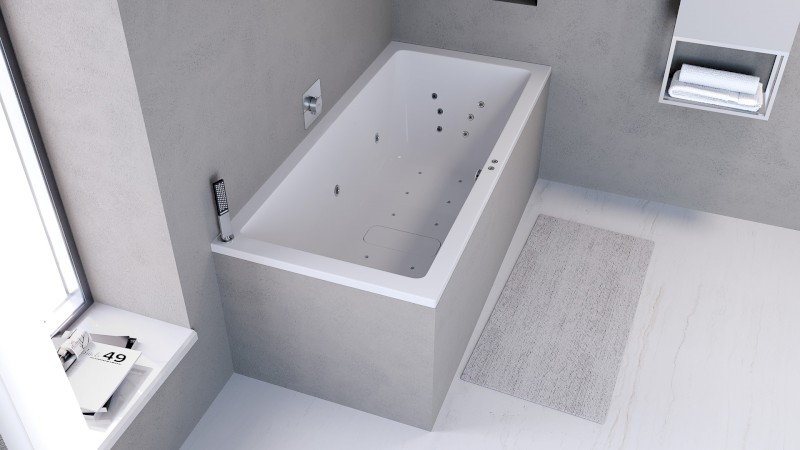 MARLENE hydromasážní vana, 180x80x48cm, Attraction Hydro-Air, chrom 72034.4010