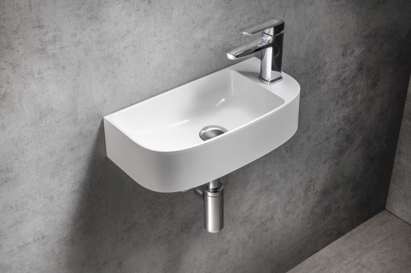 ALGA umývátko, litý mramor, 44x22cm, bílá AG440