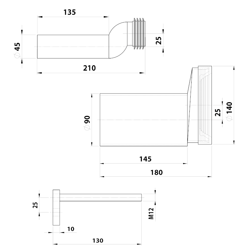 GEBERIT odpadní připojovací sada pro závěsné WC, excentrická 405.116.00.1