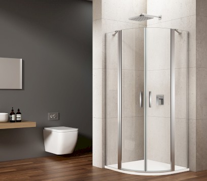 LORO čtvrtkruhová sprchová zástěna 900x900mm, čiré sklo GN5590