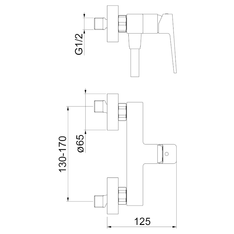 TURSI nástěnná sprchová baterie, chrom TI011
