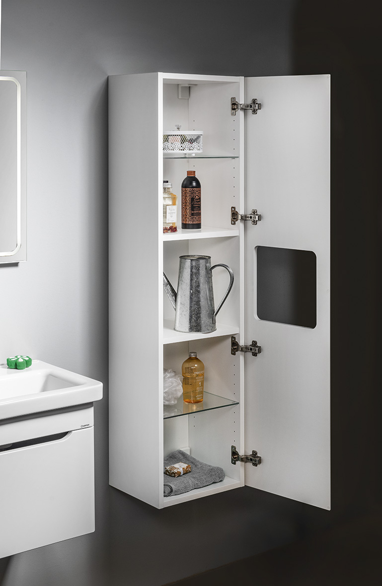 ELLA skříňka vysoká 35x140x30cm, 1x dvířka, levá/pravá, bílá EL350-3030