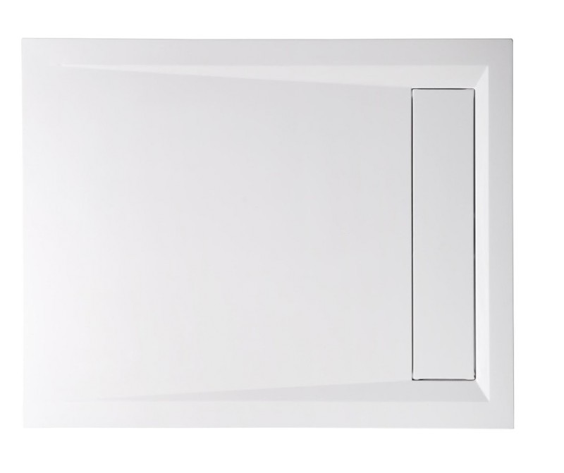 VARESA sprchová vanička z litého mramoru se záklopem, obdélník 100x80cm, bílá 71605