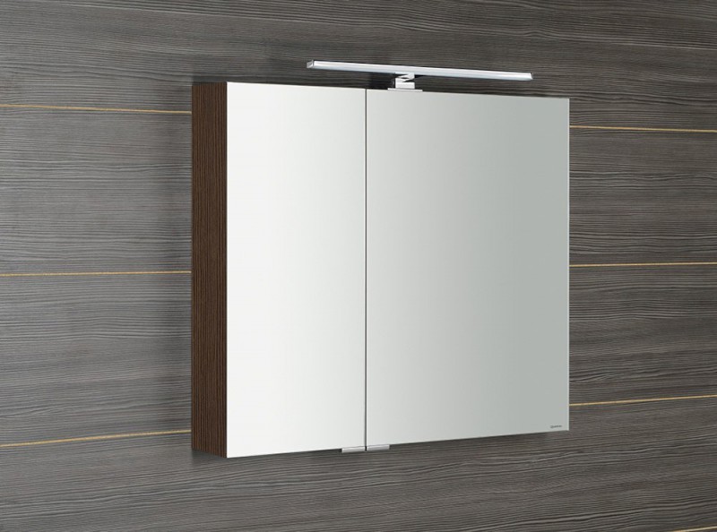 MIRRÓ galerka s LED osvětlením, 80x70x16cm, borovice rustik MC080-0016