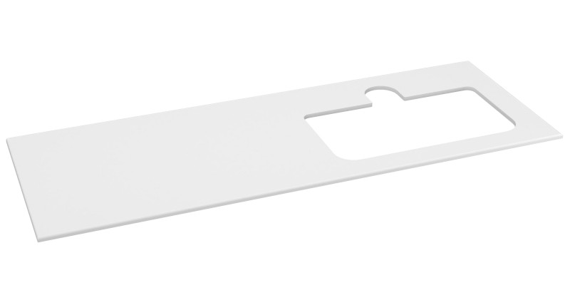 BRAHEA deska rockstone s otvorem 141x51,5cm (70+70cm), pravá, bílá mat BL141-0101-R