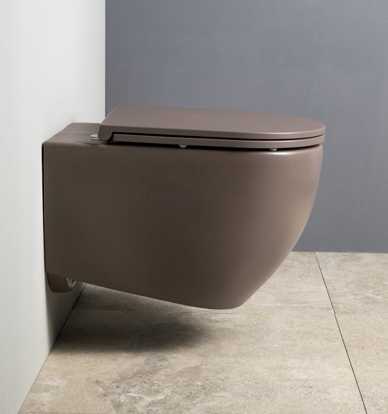 INFINITY závěsná WC mísa, Rimless, 36,5x53cm, taupe 10NF02005-2H