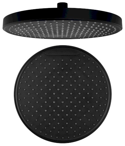 Hlavová sprcha, průměr 255mm, silikon trysky, ABS/černá mat SK151B
