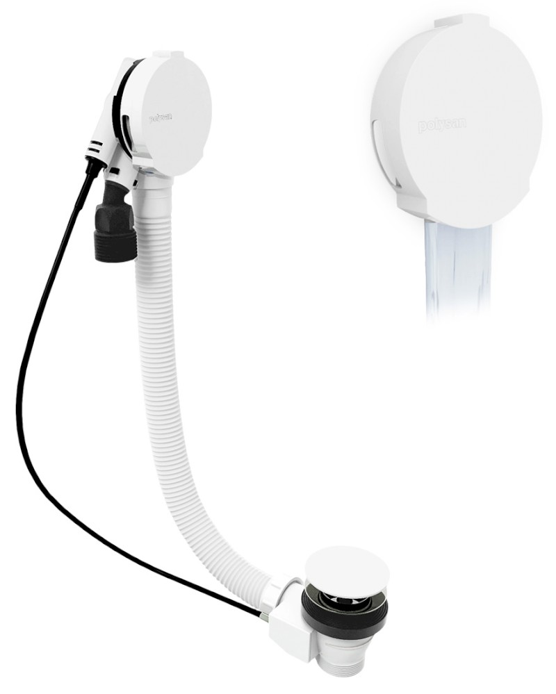 Vanová souprava s napouštěním, bovden, délka 1200mm, zátka 72mm, bílá 71857.10