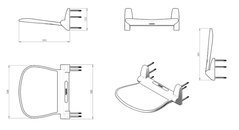 SOUND sklopné sedátko do sprchového koutu, 38x35,5cm, bílá 2282