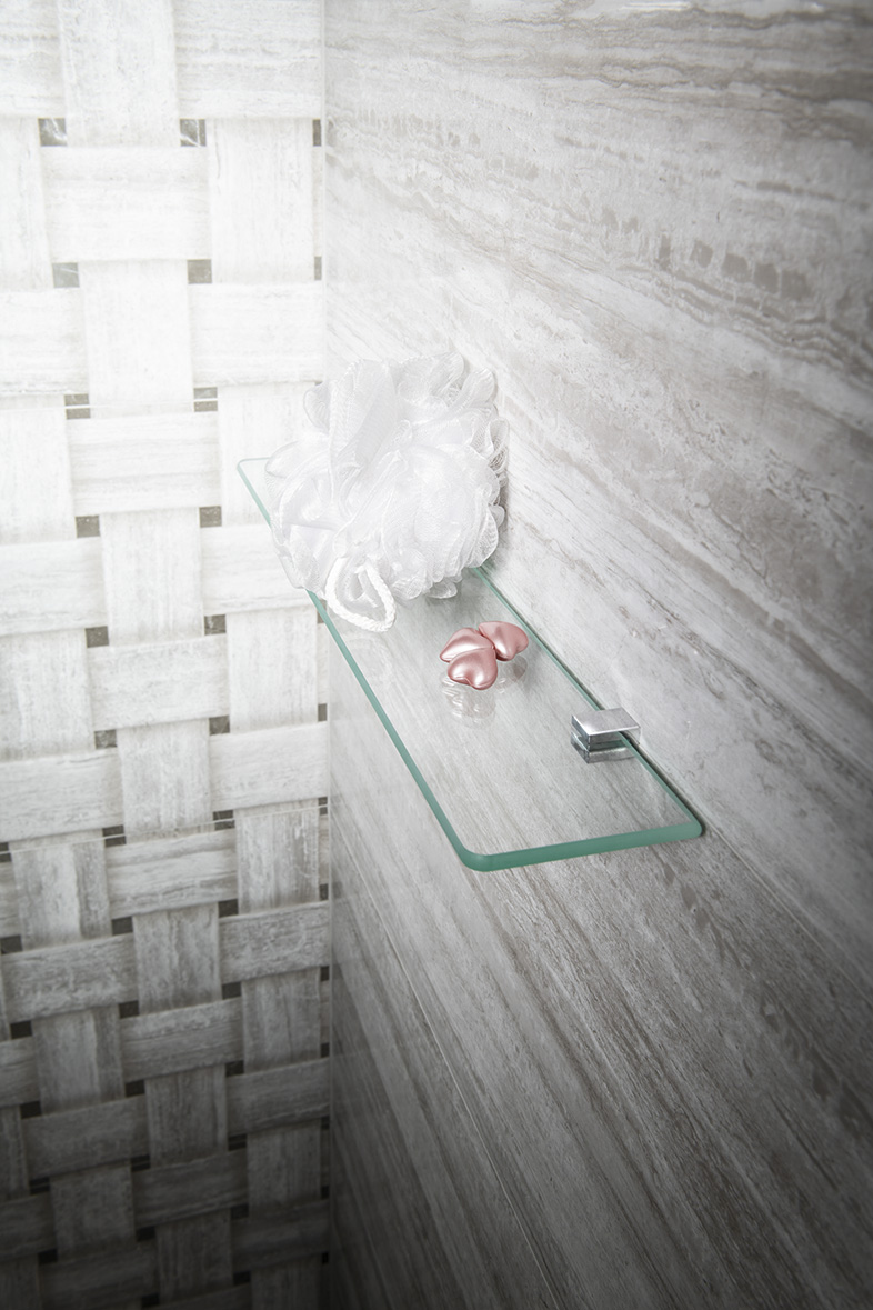 ASOFFI držáky skleněné poličky 8mm, chrom XJ018