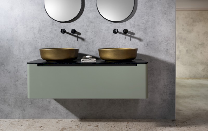 PRIORI keramické umyvadlo na desku, Ø 41,5cm, bronz PI032